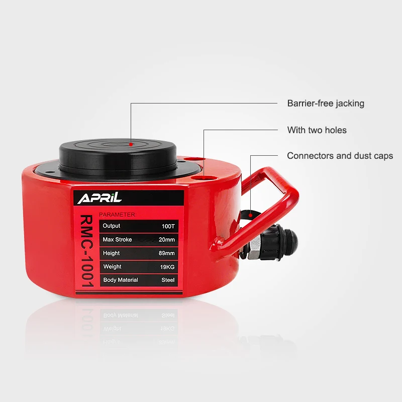 Thin Type Hydraulic Cylinder RMC-100 Lifting Jack Stroke 20mm Output 100 Tons | Инструменты