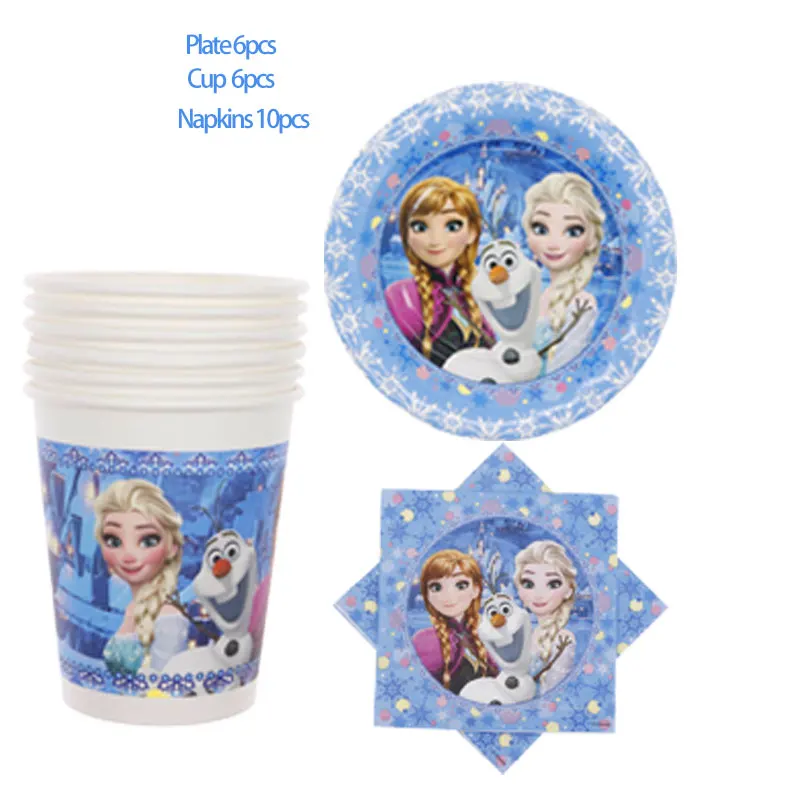 Frozen 2 40 шт./лот Минни Маус вечерние декоративные тарелки, чашки, посуда для детского дня рождения, украшения для детской вечеринки - Цвет: Frozen 2
