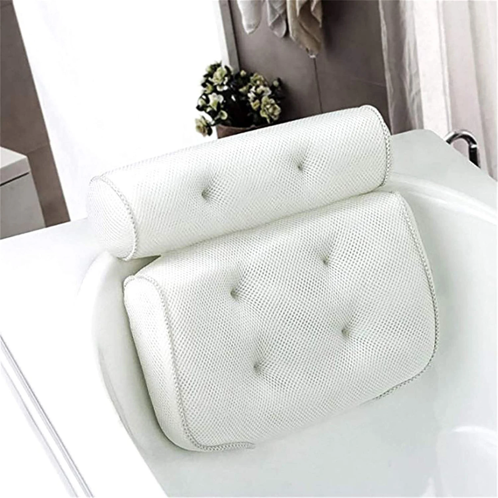 

Luxury Bath Pillow Ergonomic Bathtub Spa Pillow with 3D Air Mesh Technology and 6 Suction Cups for Bathtub Hot Tub CLH@8