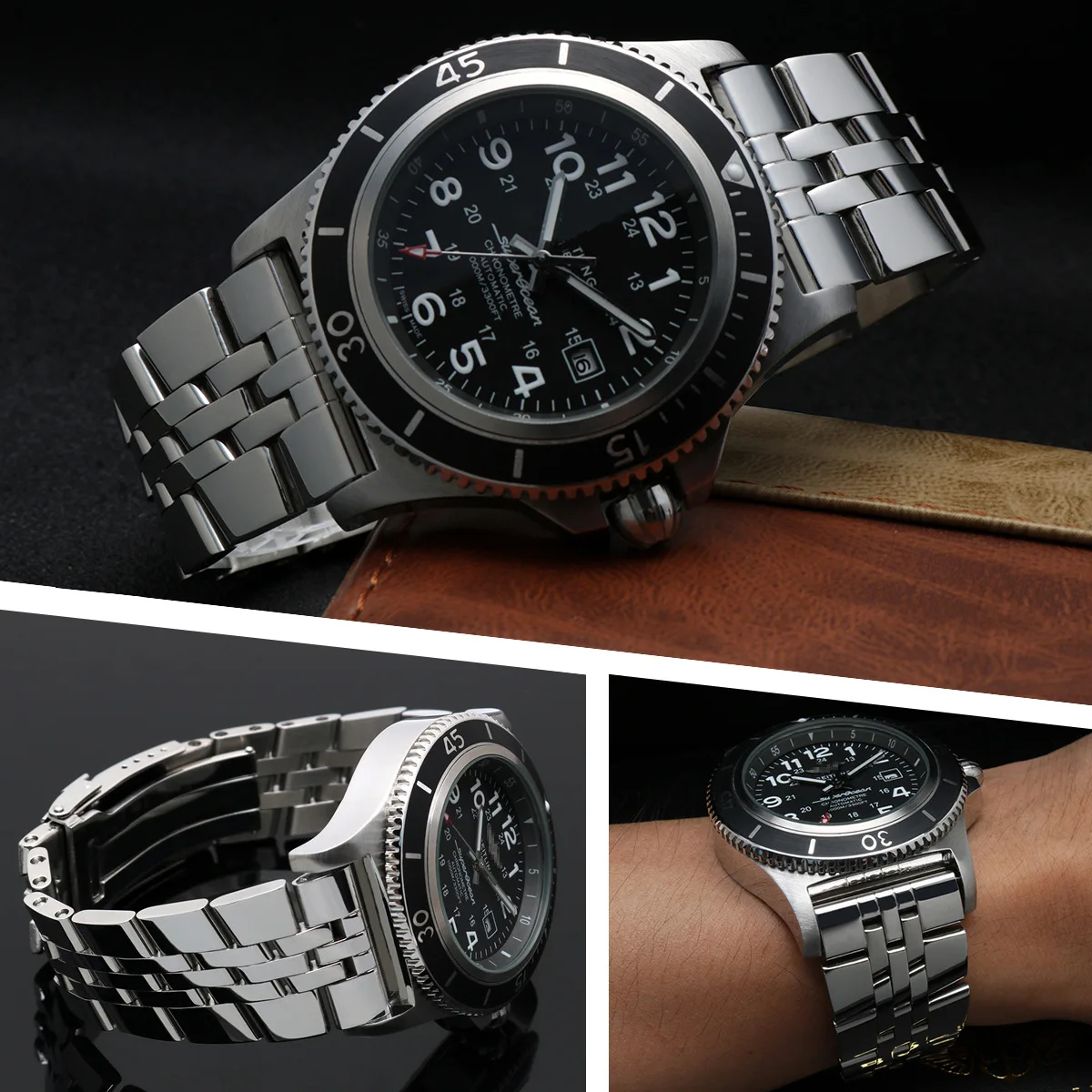 22MM 24MM High Quality Solid Stainless Steel Watch Bracelet For Breitling Watch Strap Bands AVENGER NAVITIMER SUPEROCEAN Strap