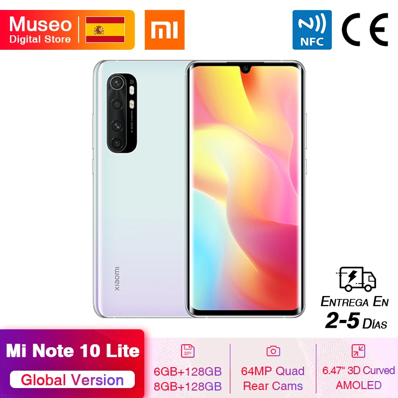 Глобальная версия Xiaomi Mi Note 10 Lite мобильные телефоны 6 ГБ/8 ГБ 128 64 мегапиксельная