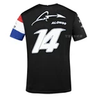 Новинка 2021 года, рубашка с коротким рукавом из дышащего синего и черного дышащего трикотажа для команды Alpine F1, мотоспорта, гоночного автомобиля Alonso