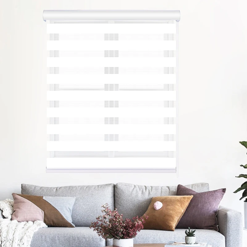 Полосатые двойные роликовые жалюзи Zebra с двойным дневным и ночным