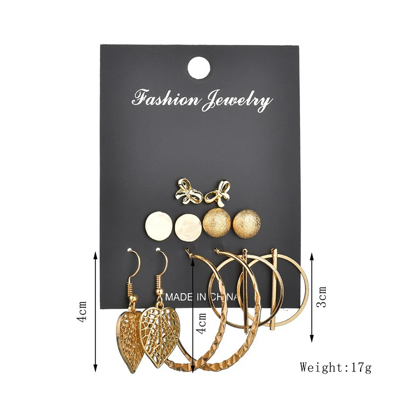 

Small Stud New Earrings Set For Women Gold Crystal Pearl Shell Tassel Ear Studs Fashion Jewelry Accessories Wholesale