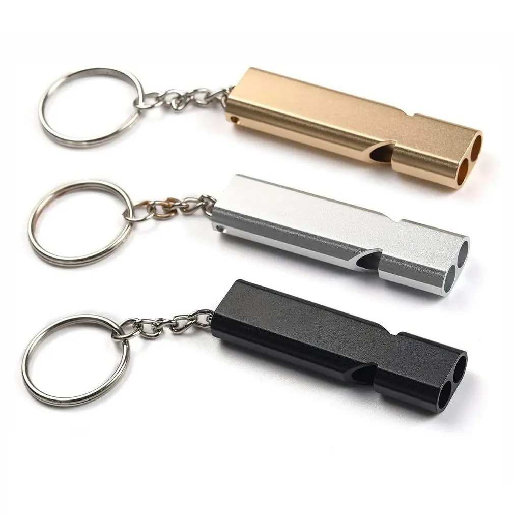 

120 Decibels Outdoor Keychain Whistle Cheerleading Whistle Aluminum Alloy Emergency Survival Whistle Multifunction Tools
