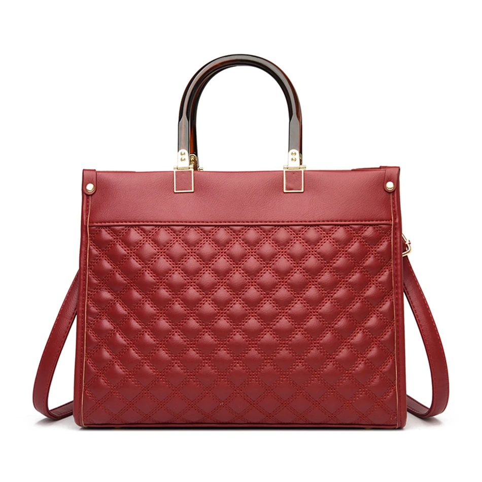

Casual Large Capacity Shoulder Bags for Women 2021 High Quality PU Leather Top-handle Bag Purses and Handbags Luxury Designder