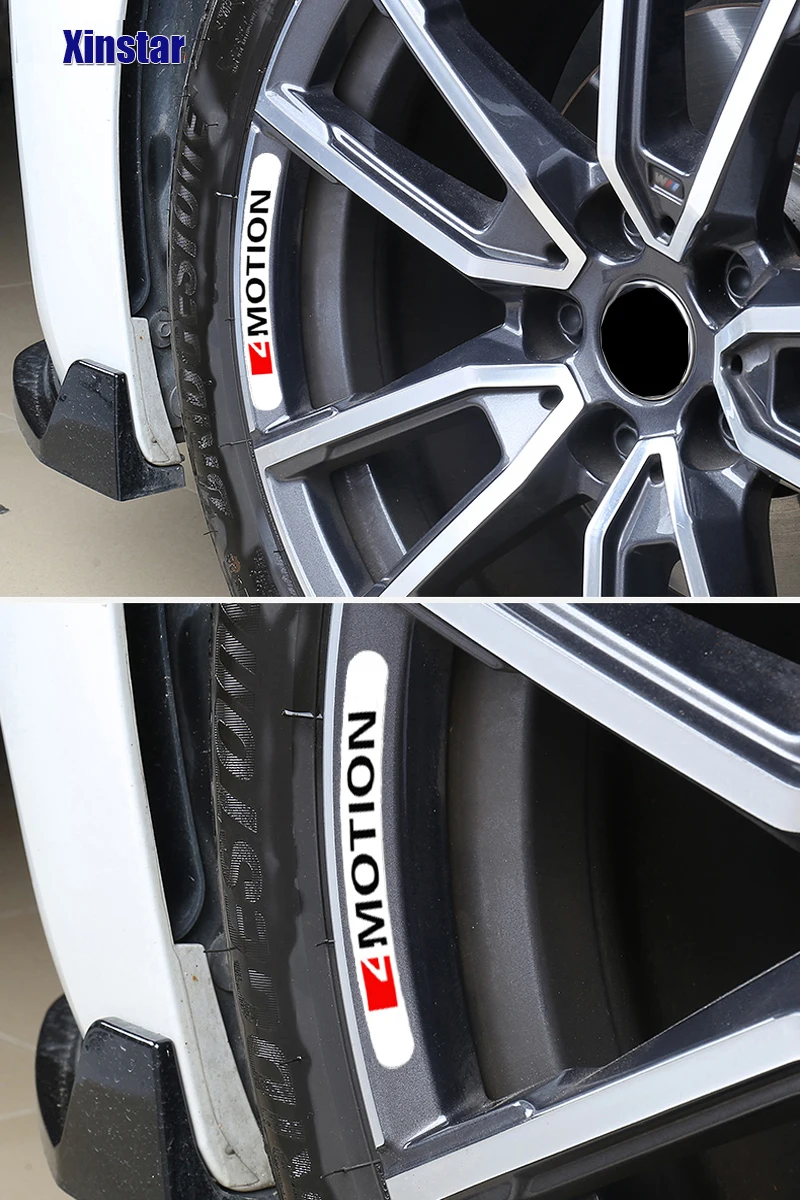 4 шт. движущиеся автомобильные наклейки на обод колеса для Volkswagen T-ROC Teramont GOLFR Touran