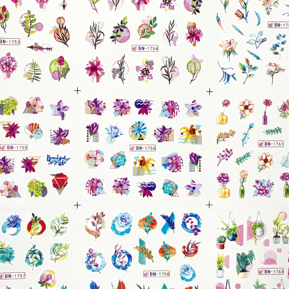 12 видов конструкций красочный лист набор наклеек для ногтей насекомых Стрекоза