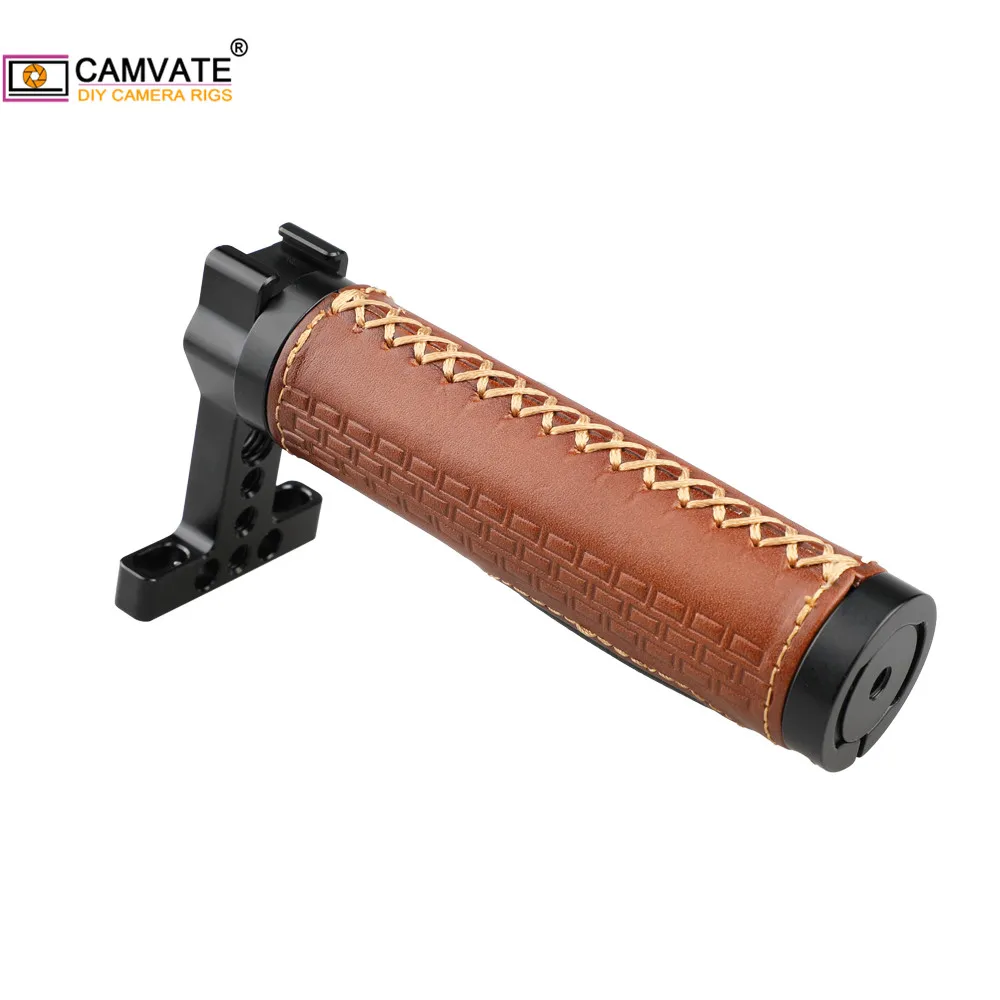 CAMVATE Камера Топ кожаная ручка с креплением для вспышки Холодный башмак и 1/4 &quot 20