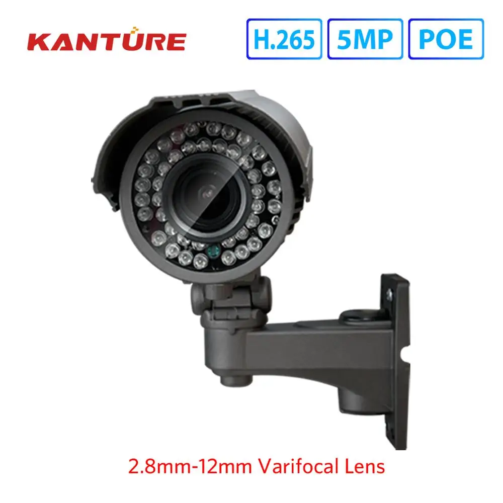 Камера видеонаблюдения KANTURE H.265 5 МП 2592*1944 сетевая POE IP камера встроенный 2 8 12 мм с