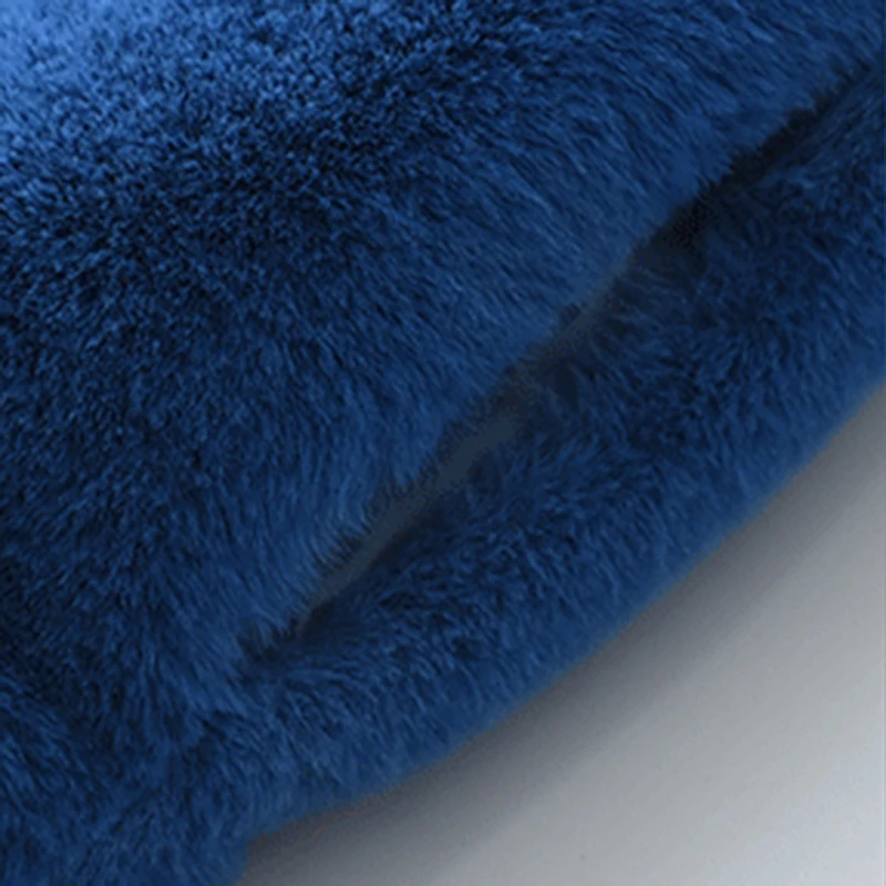 Lautaro зимняя оверсайз теплая синяя мягкая куртка из искусственного меха женская с