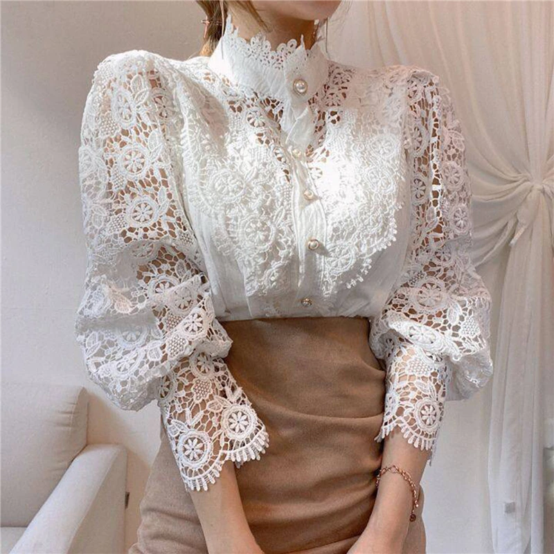 

White Women Shirts Cut Out Meah Shirts Summer Blouses 2021 Collared Shirt Woman Button Up Shirt Casual Long Sleeve Top