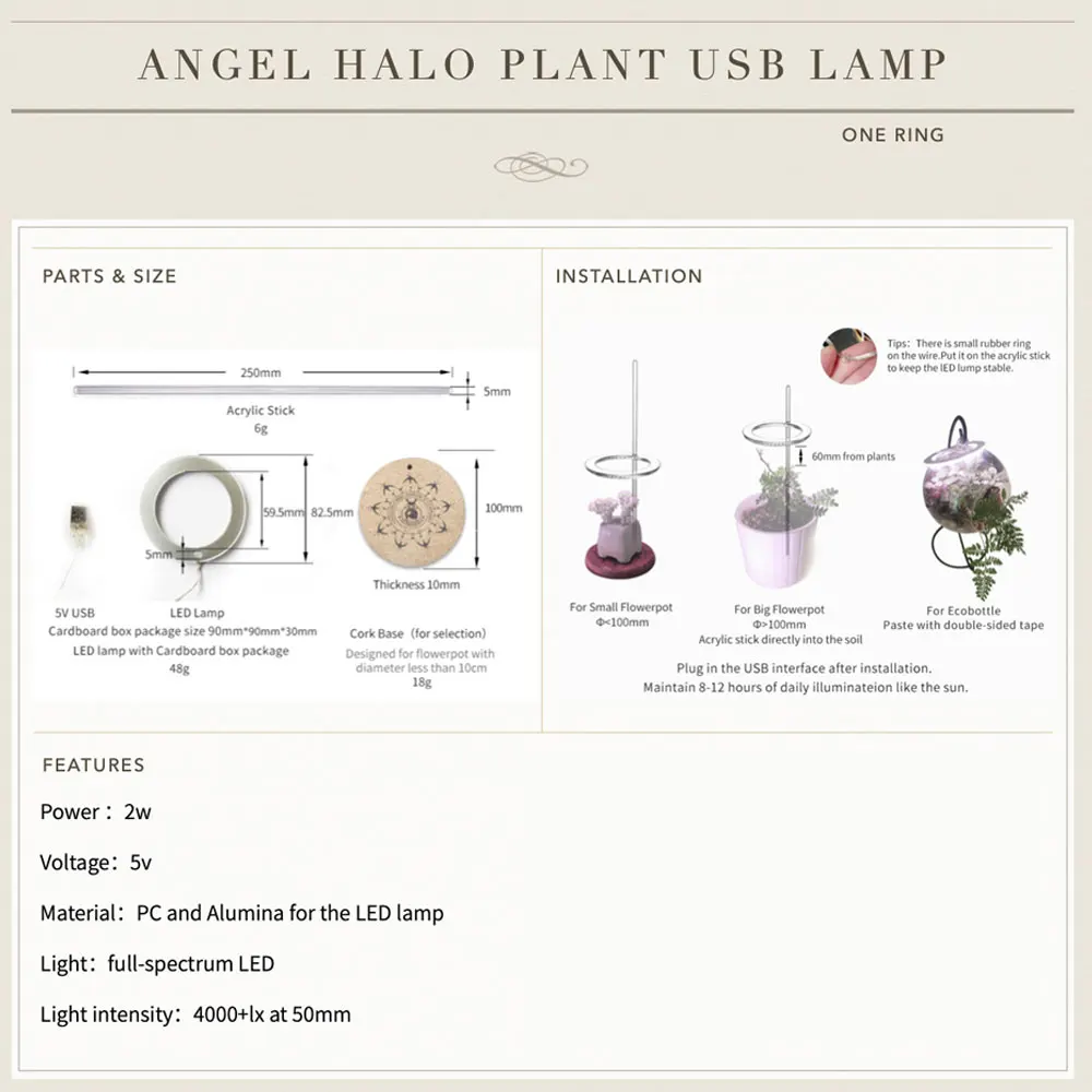 

LED Grow Light 5V Phytolamp For Plants Growth Lighting Indoor Household Flower Grow Lights Full Spectrum Flowers 1/2/3 Head