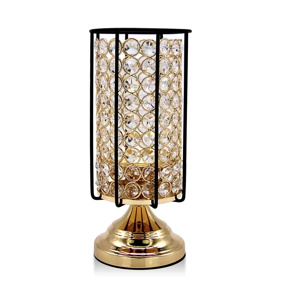 Металлические золотые хрустальные декоративные подсвечники для свадебной