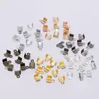 Концевой наконечник шнура 200 шт., Сгибаемая застежка для кожаного шнура, коннекторы для бижутерии сделай сам, аксессуары для изготовления ювелирных изделий, 3, 4, 5, 8 мм