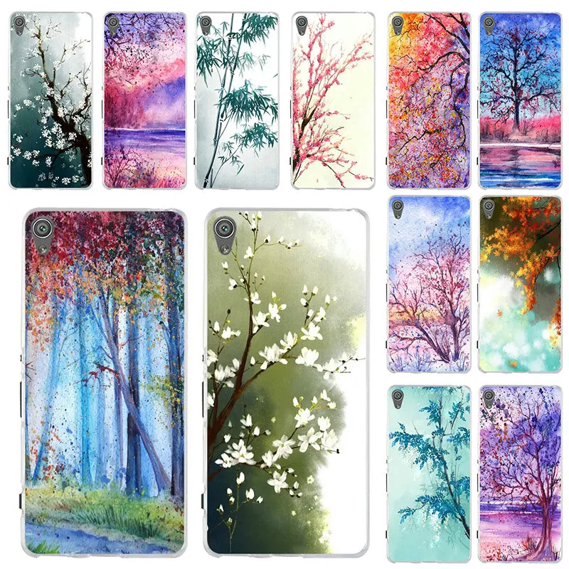 Осенний пейзаж масляная живопись мягкие фоточехлы для Sony Xperia Z Z1 Z2 Z3 Z4 Z5 Compact XA M2 M4 M5