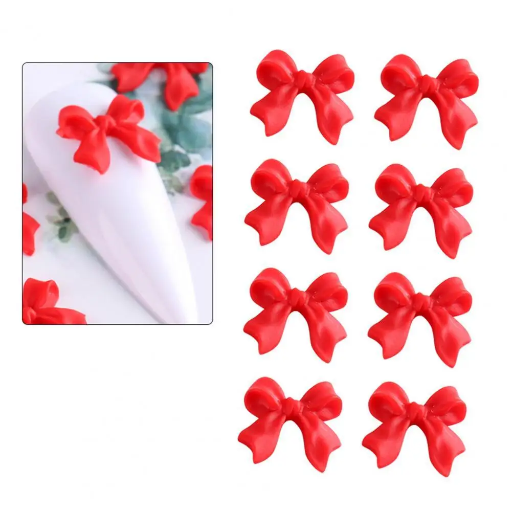 

80% Hot Sale 20Pcs/Set Nail Bowknot Decoration Frosted 3D Effect Resin Nail Art Decorations Colorful Bow Ornament for Female