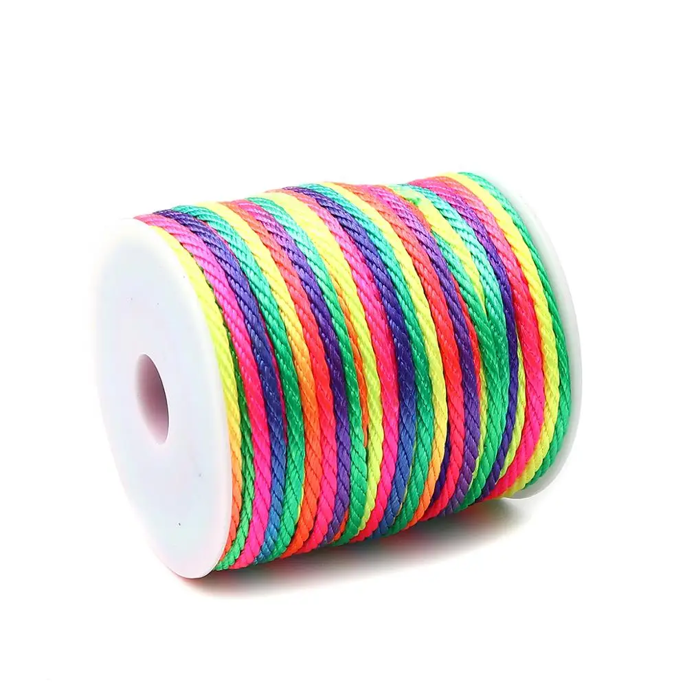 

DoeenBeads Colorful Polyester Jewelry Thread Cord Handmade DIY Making Bracelets Necklace Jewelry 3mm,1Roll (Approx 45 M/Roll)