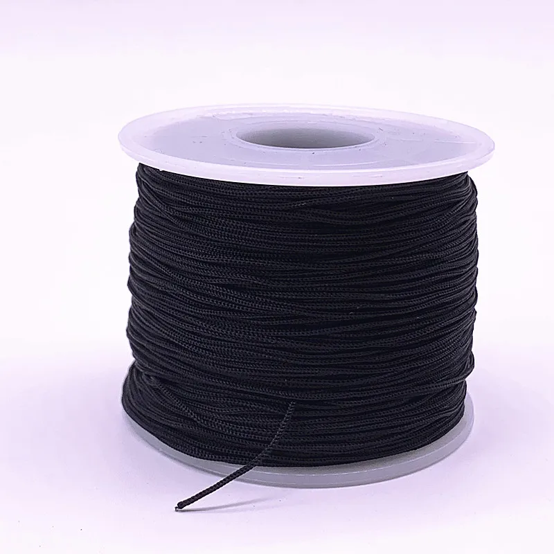 

New 0.4-1.5mm 10Meters/lot Black Nylon Cord Thread Chinese Knot Macrame Cord Bracelet Braided String DIY Tassels Beading Thread