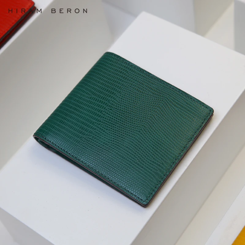 

Hiram Beron Personalized FREE Italian Lizard Pattern Leather Wallet Men Luxury Product Dropship