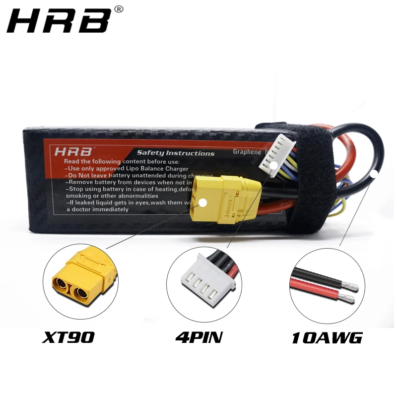 hrb графен 3s 111 v lipo батарея 5000mah 100c xt90 xt60 deans ec5 t xt90 s д