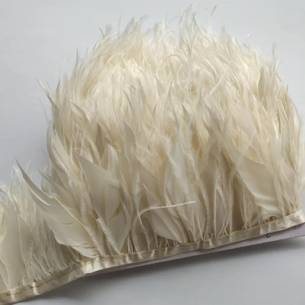 Красивая 1 ярдов бежевая Турецкая и Страусиная перьевая лента 10 15 см/4 6 дюймов для