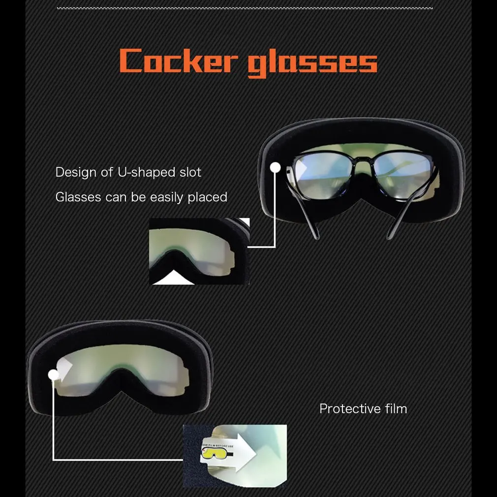 

Anti-UV Anti-fog Ski Goggles Men Women Snowboard Goggles Youth Winter Skiing Sport Goggles Outdoor Glasses