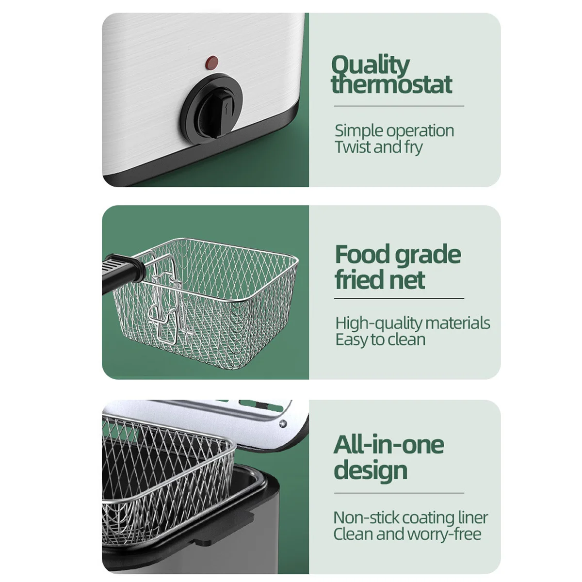 2 5l electric deep fryer french fries frying machine with basket fried chicken grill adjustable thermostat kitchen cooking oven free global shipping