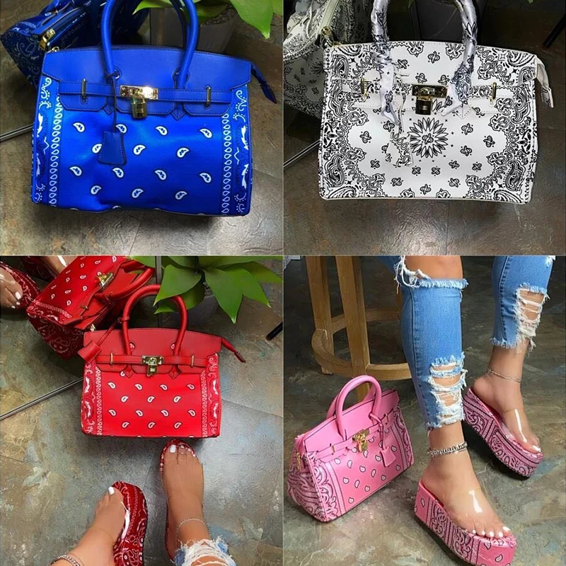 Новинка 2020 года Женские сандалии Шлепанцы с банданой на толстой подошве Женская