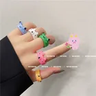 Y2k красочное акриловое кольцо в виде лягушки цыпленка животного из смолы для женщин женское модное простое милое очаровательное кольцо дружбы пары ювелирное изделие в подарок