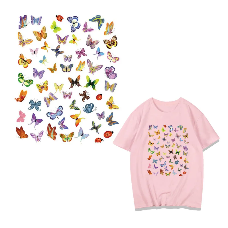 Термоклейкие нашивки с изображением бабочки для одежды самодельная аппликация