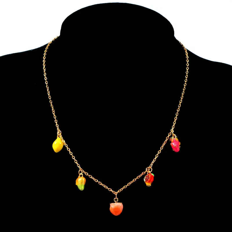 JJFOUCS 2020 Новые ожерелья с кулоном в виде персика лимоном гранатом манго