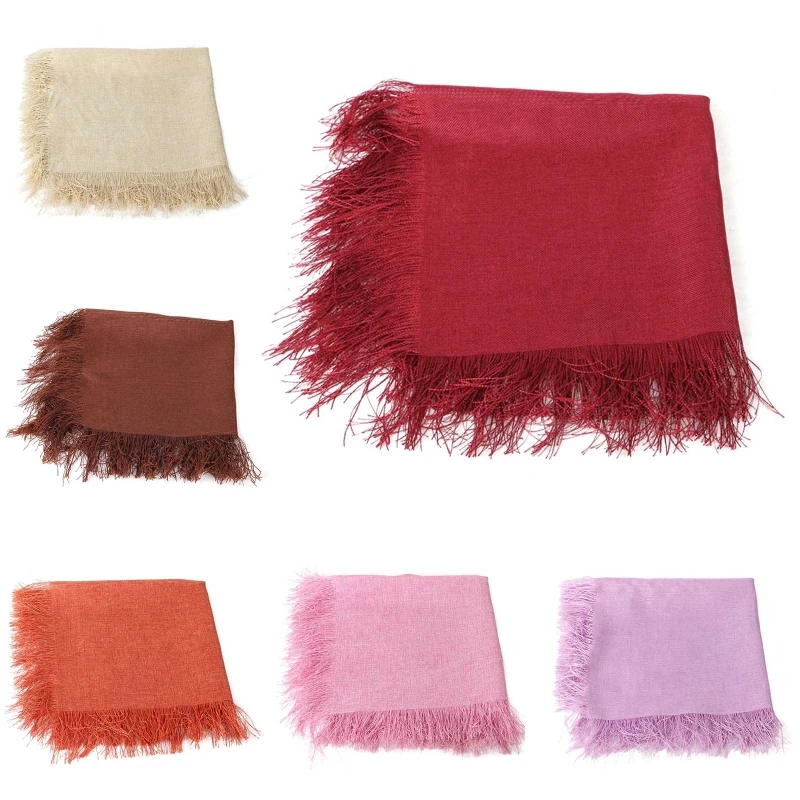 

Baby Tassel Receiving Blanket Sleeping Swaddle Wrap Newborn Photography Props A2UB