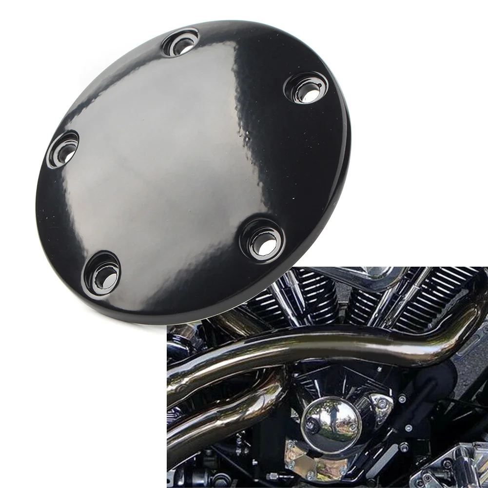 

5 Holes Black Motorcycle Timer Points Cover Aluminum 7805-0080 For Harley Davidson Twin Cam Models Softail Dyna 1999-2017