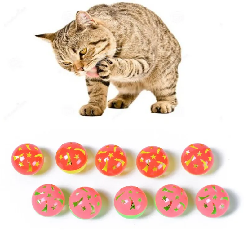 Красочные звезды с колокольчиками 10 шт./партия пластиковые игрушки для домашних