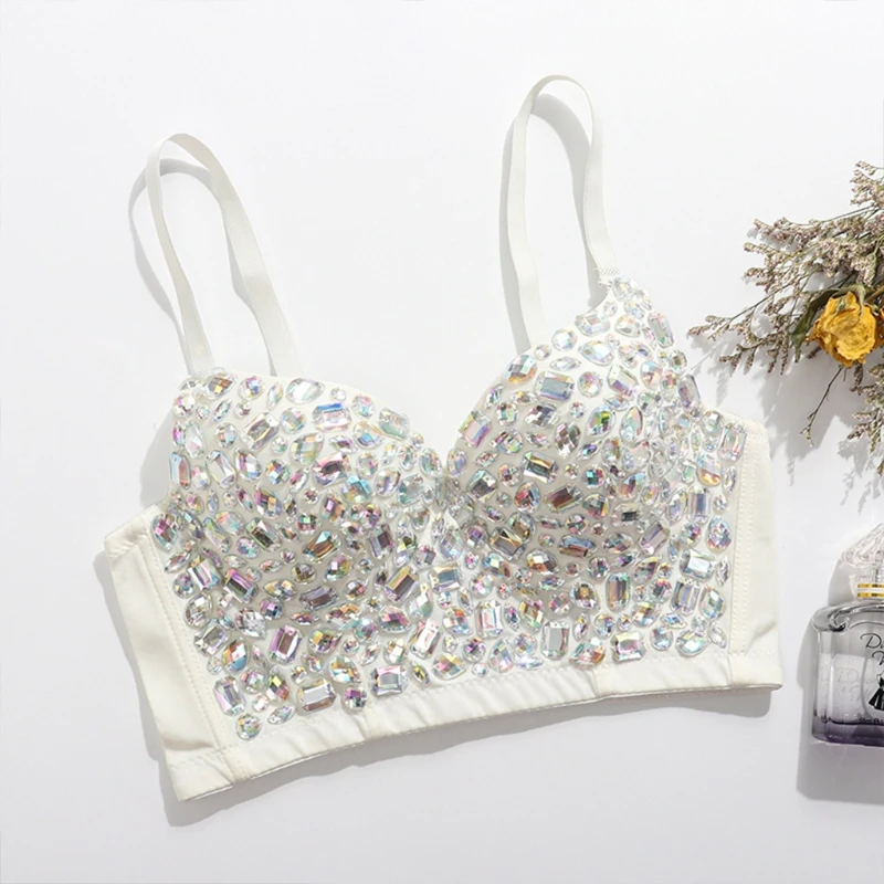 Женский пикантный бюстгальтер с V-образным вырезом блестящими цветными