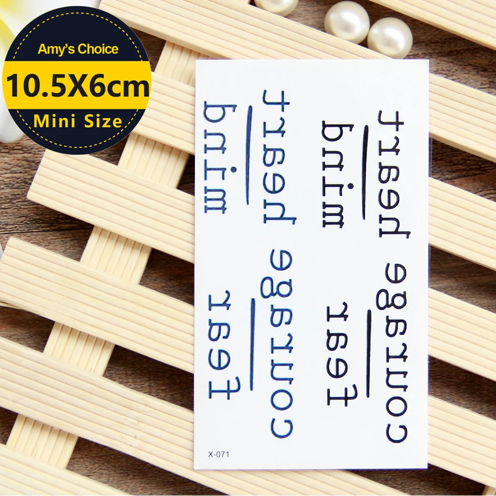 Водостойкие временные тату наклейки смелость сердце ум буквы дизайн переводная