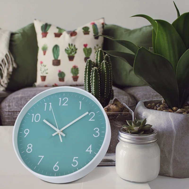 

Modern Simple Wall Clock Indoor Non-Ticking Silent Movement Wall Clock For Office,Bathroom,Livingroom Decorative 10 Inch T