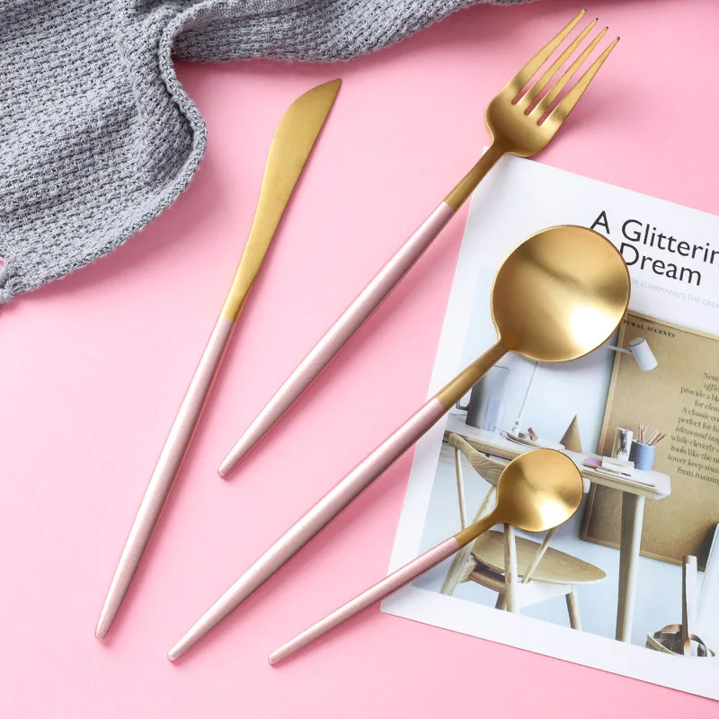 Набор посуды 304 Нержавеющая сталь столовых приборов в Корейском стиле