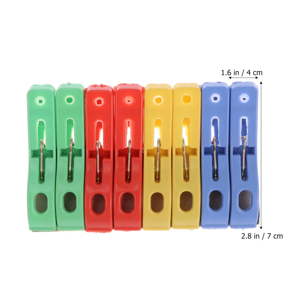 

24pcs Large Clothes Windproof Tickened Quilt Clamps Clothing Drying Clips (Random Color)