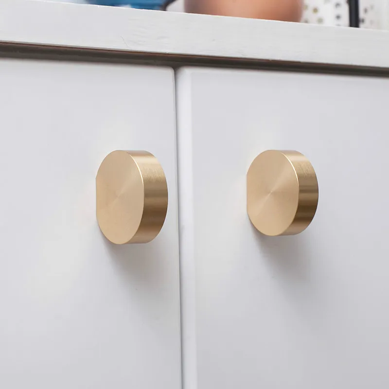 

Unique Solid Brass Cabinet Knob Handle Dresser Knobs Gold Brass Drawer Pulls Handles Modern Simple Knob Kitchen Knobs