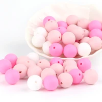 20pcs silicone beads 12mm round baby teething beads diy pacifier clip chain accessories teeth care chew toys for newborns