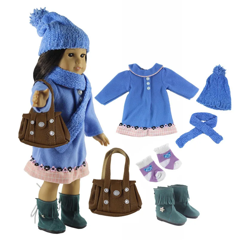 5 PCS Outfit K1 Новейший модный кукольный комплект одежды, игрушечная одежда для 1", американская кукла, повседневная одежда, много стилей на выбор - Цвет: 5 PCS Outfit K1