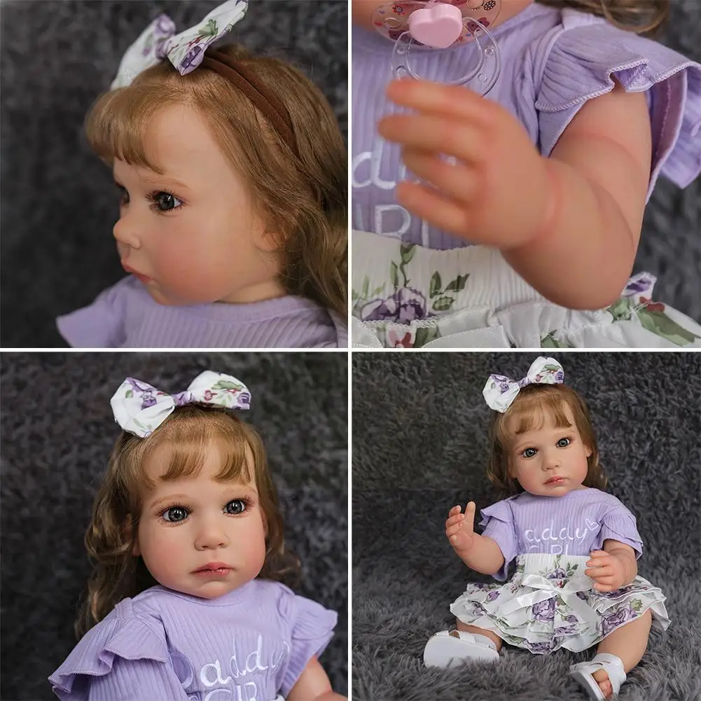 

Npk 22inch Reborn Kit Hand-detailed Painting Full Silicone Lifelike Visible Veins Girl Skin Toy Reborn Body F9w9