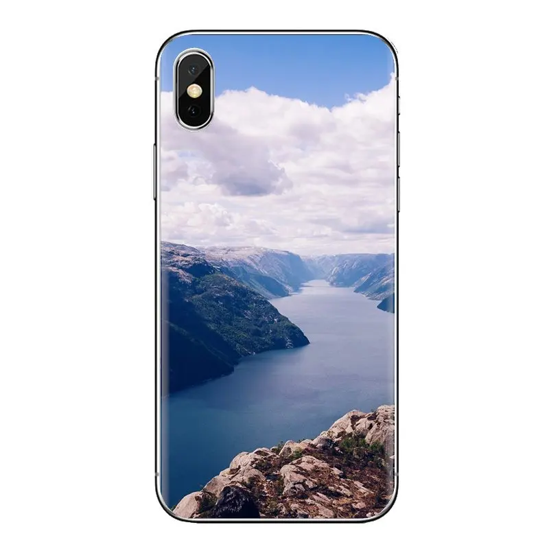 Силиконовый чехол для телефона горы Европа фон с изображением побережья