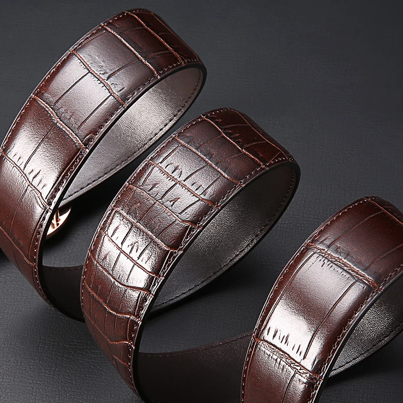 

Men High Quality Genuine Leather Belt Luxury Designer Belts Men Cowskin Fashion Male Jeans Strap For Men Turn Luckly Buckle Belt
