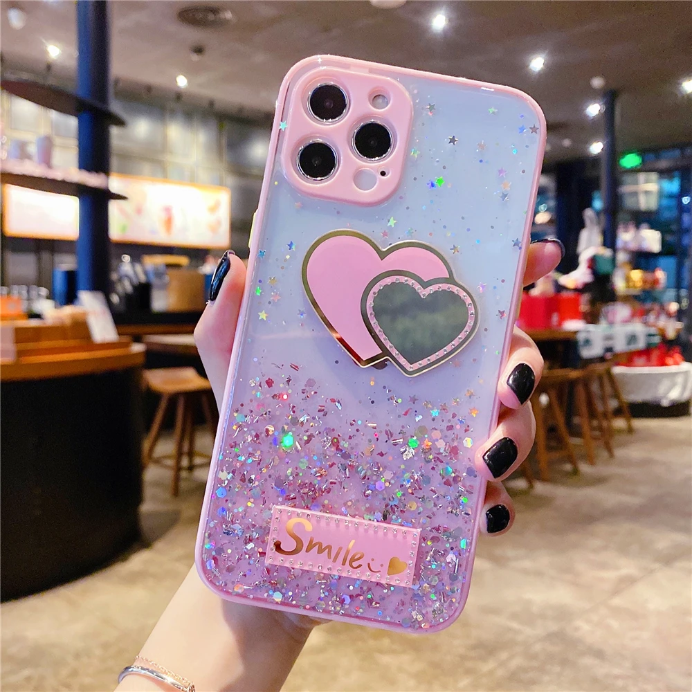Gradient Glitter Phone Case For Xiaomi Redmi Note 10 10S 8 9 Pro Max 9A 9C 9T Silicon Cover 11 Lite POCO X3 X3NFC | Мобильные