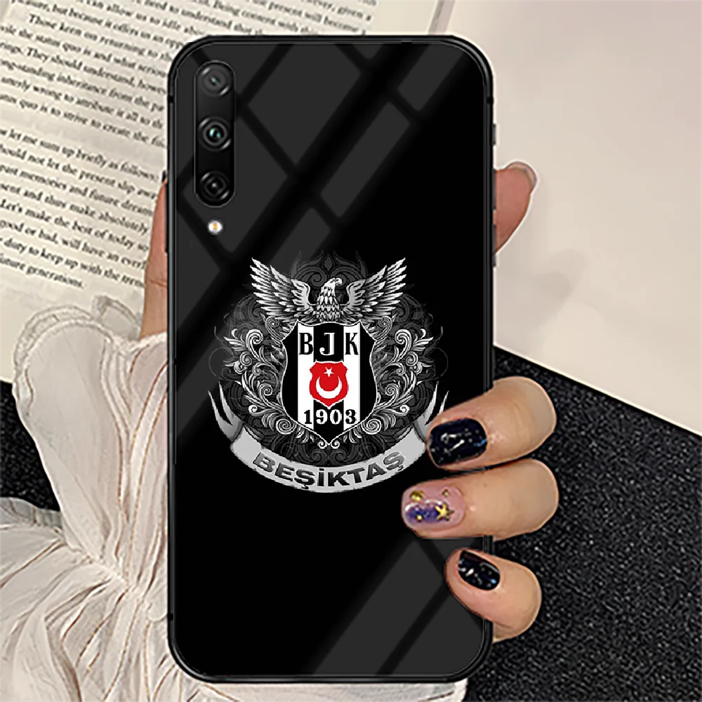 

Turkey Besiktas Football Phone Tempered Glass Case Cover For huawei honor 7 8 9 10 20 A X S lite i pro Luxury Funda Hot Coque