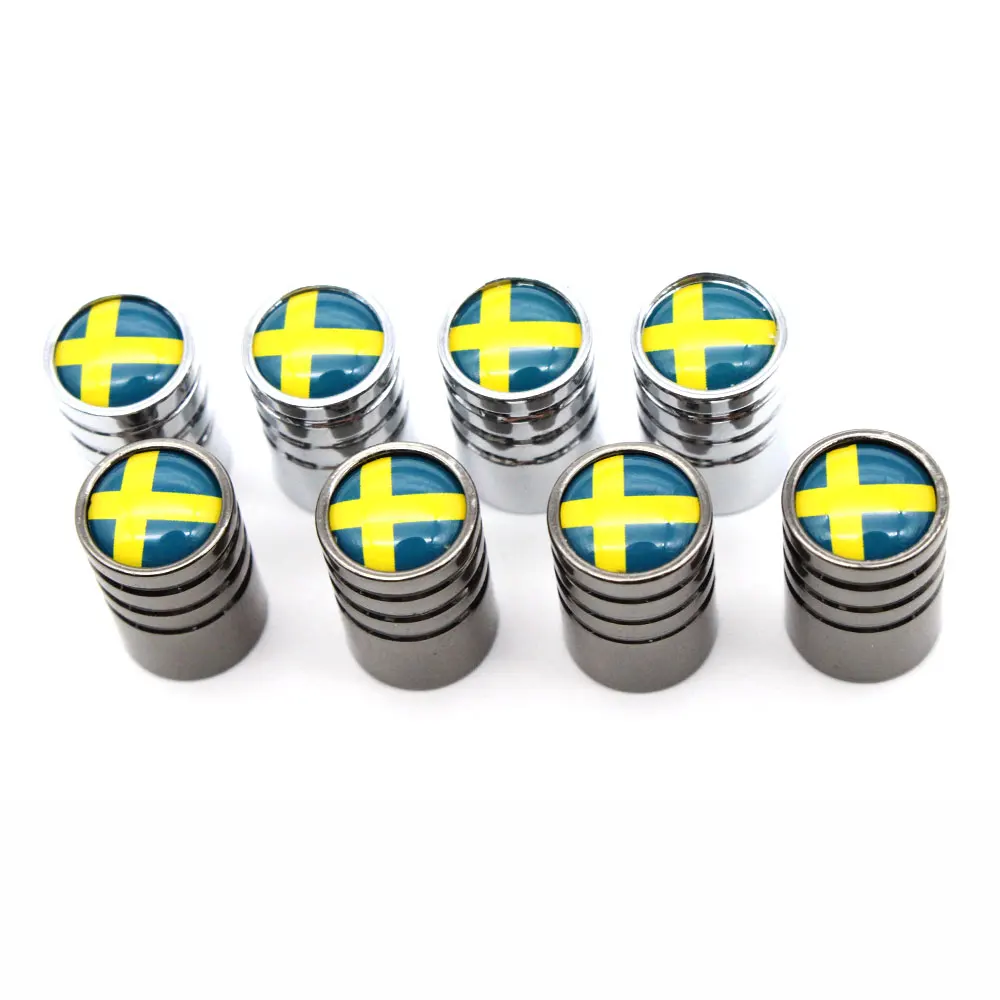 DSYCAR 4 Pcs/Set Car Styling Copper Sweden National Flag Tire Valve Caps Wheel Tires Stem Air Cap Airtight Covers | Автомобили и