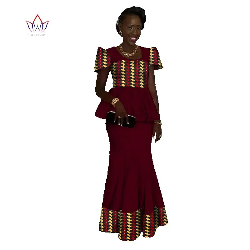Dashiki African Clothes clothing For Women O-neck Traditional Plus Size Women Clothing Two Piece Set  Ladies Skirt Suit WY1080